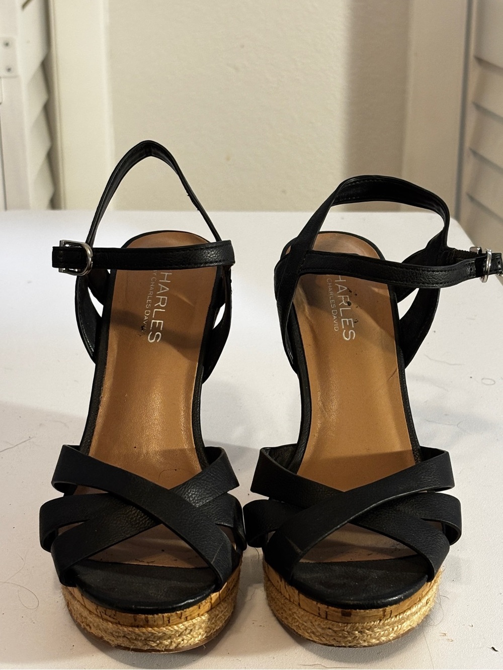 Charles by Charles David Black Espadrille Platform Sandals